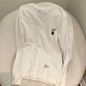 Off-White Cream Sweatshirt with Black Graphic